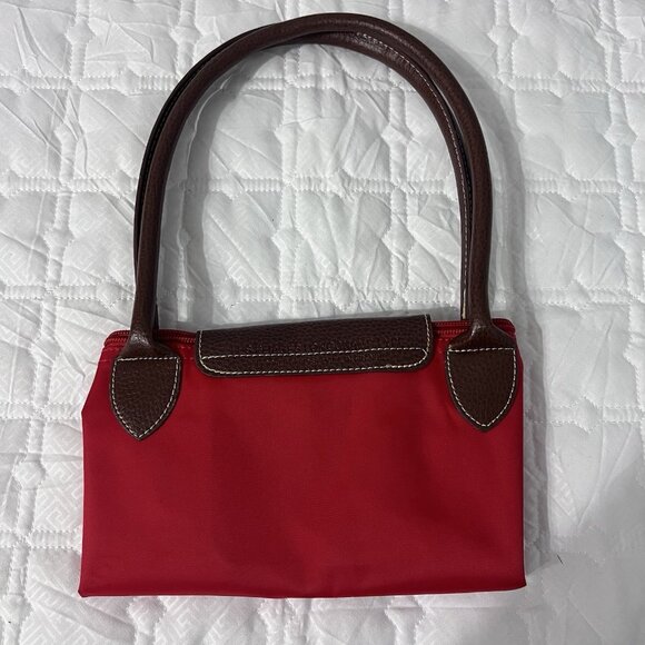 LONGCHAMP Le Pliage Medium Handbag Red Nylon Tote Foldable - Picture 9 of 13